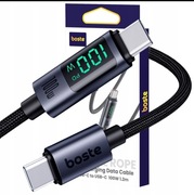 BOSTE PRZEWÓD KABEL USB-C TYPE-C 100W SZYBKIE ŁADOWANIE PD QC 4.0 1.2M LED