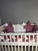 Ochraniacz do łóżeczka warkocz+ poduszki: chmurka dwie gwiazdki i gratis