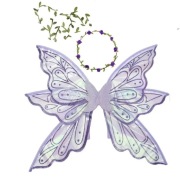 Strój przebranie kostium Motyl Motylek Wróżka wianek skrzydła fioletowy 