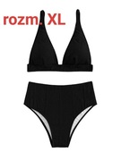 Bikini czarne XL 42 strój kąpielowy dwuczęściowy czarny 