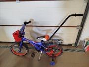 Rowerek Maxller 16'' z rączką i kółkami bocznymi do nauki