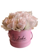 Flower Box bukiet mydlanych kwiatów różowe RÓŻE 16 szt