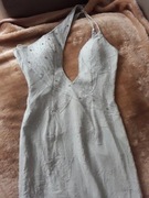 Cekinowa sukienka maxi,syrenka na jedno ramię