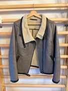 Szary kożuch (kurtka skórzana) 100% skóra naturalna, Ochnik