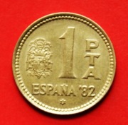 1  Peseta     1980 r  -   Hiszpania  / gwiazdka 81 /    stan !!!   
