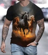 Koszulka t-shirt męski z grafiką 3D rozm. L