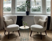 Fotele WESTWING Teddy boucle baranek białe