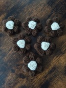 Kwiaty 3d puff szydełko handmade włóczka naszywka