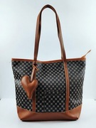 Torebka shopper monogram serce brązowa A4 vintage nowa