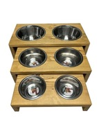 Stojak na miski dla psa, kota , psi bufet 2 x 1800 ml DREVOO handmade