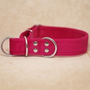 Ręcznie robiona welurowa obroża dla psa - półzaciskowa, na klamrę