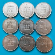 200 zł 1974 XXX lat PRL Srebro Dziewięć sztuk