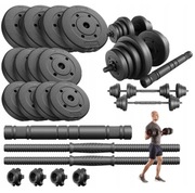 Hantle Bitumiczne 20kg Regulowane 2x10kg Hantelki Ciężarki Sztanga