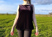 Vintage top Satsuma of London bluzka welurowa