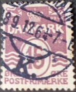 Znaczek pocztowy Dania 1905/06r.Faliste linie.