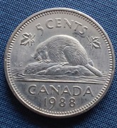 Moneta Kanada 5 centów 1988