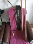 Wschodni łuk stary horsebow oraz miecz treningowy do kendo lub aikido 