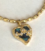 Bransoletka Serce Muszla Abalone Złocenie 18K