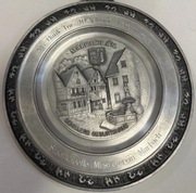 Piękny talerz dekoracyjny cyna 