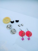 Biżuteria PRL 70-80XX w. kolczyki broszka klipsy