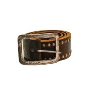 Brązowy pasek męski Jack & Jones z naturalnej skóry, rozmiar S/M