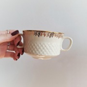 Zestaw bulionówki miseczki trzy sztuki Tułowice PRL vintage