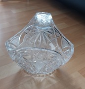 Elegancki kryształowy koszyczek vintage – szlifowane szkło, styl PRL