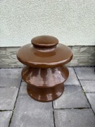 Izolator porcelanowy PRL | jasny brąz | vintage | industrial 25 cm