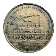 Medal 1843 Belgia , Inauguracja Trasy Kolejowej  Antwerpia - Kolonia