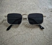 Modne okulary unisex w srebrnej oprawce