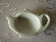 Podstawka na Torebkę Herbaty Biała Talerzyk w Kształcie Dzbanuszka