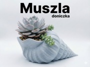 Doniczka Muszla 3D – Osłonka na Sukulenty – Marmurowy Styl