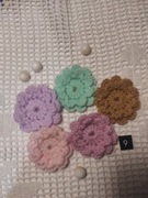 Kwiatki 3D ,zestaw(8) 5szt włóczka PROMOCJA