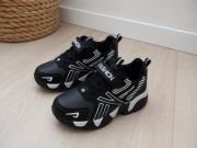 Buty sportowe chłopięce sneakersy czarne rzep 38