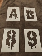 szablony malarskie z motywem liter i cyfr 