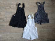 Zestaw 3 jeansowych ogrodniczek dla dziewczynki 146-152cm