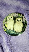 Porcelanowy talerzyk kolekcjonerski sowy
