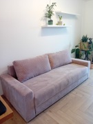 Kanapa z funkcją spania sztruks róż