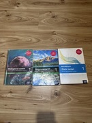 Trzy książki: Biologia na czasie 1, Oblicza geografii 1, MATeMAtyka 1