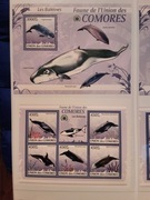 Komory 2009 Mi 2450-4  + bl 531 wieloryb walenie zestaw idealny