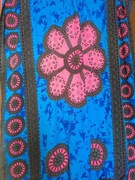 Różowo niebieski Ręcznik plażowy lekki. 101 x 195