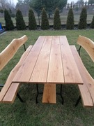 Nowoczesny dębowy zestaw mebli ogrodowych, loft