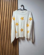 Miękki jasny sweter w gwiazdki z wiskozą Plus Size 