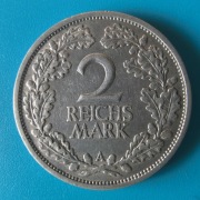 2 reichsmark 1925 "A" Republika Weimarska Ag 0,500 waga 10 g