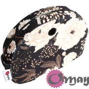 Czarny organizer do Obag MOON LIGHT Welur Kwiaty Beżowe 2 kieszenie OMAY