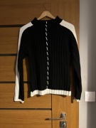 czarno-biały wełniano-moherowy sweter rsvp vintage