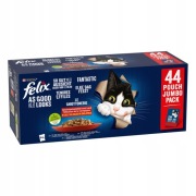 Felix saszetki dla kota MIX SMAKÓW 44 x 85G MIĘSNE SMAKI karma mokra