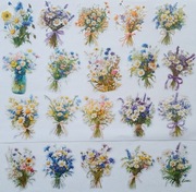 naklejki 20 szt duże bukiety polne kwiaty scrapbooking