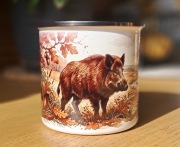 Kubek emaliowany myśliwski – dzik,wilk, zając – idealny na prezent, w teren