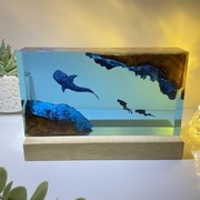 Ozdoba drewniana z żywicy dekoracyjna ręcznie robiona na prezent